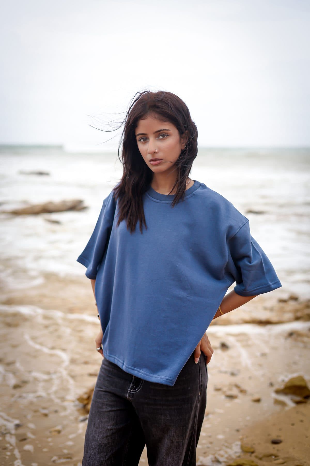Boxy Tee - Slate Blue